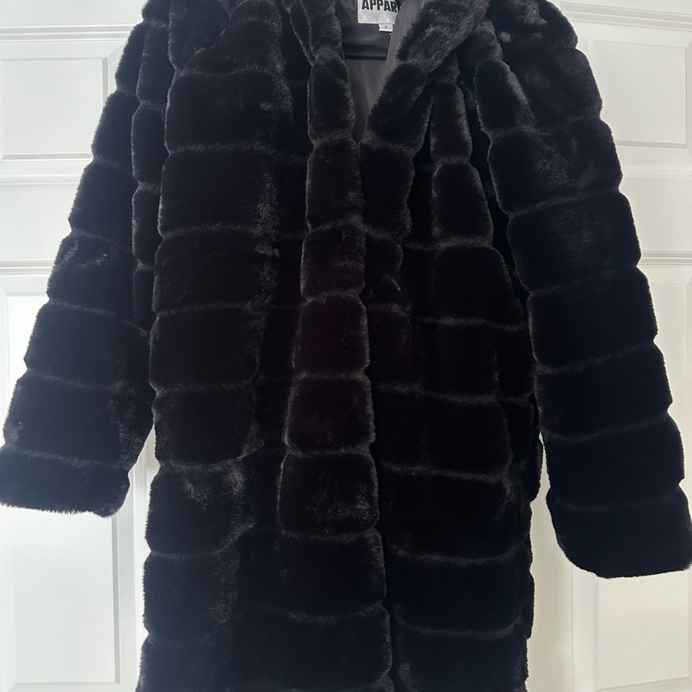 Apparis Plush Black Faux Fur Jacket